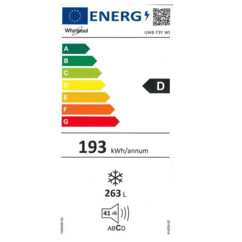 Congélateur Whirlpool UW8F3YWI - No frost - Classe énergétique D  .webp