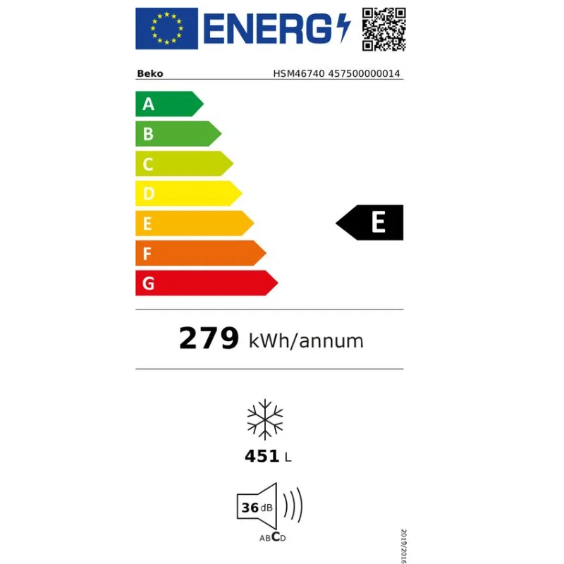 Congélateur - Bahut - Beko - HSM46740- Classe énergétique E- Capacité de 451 Litres.webp