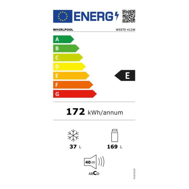 Frigo Combiné - Whirlpool - W55Tm4110W - Classe énergétique E - couleur blanc.webp