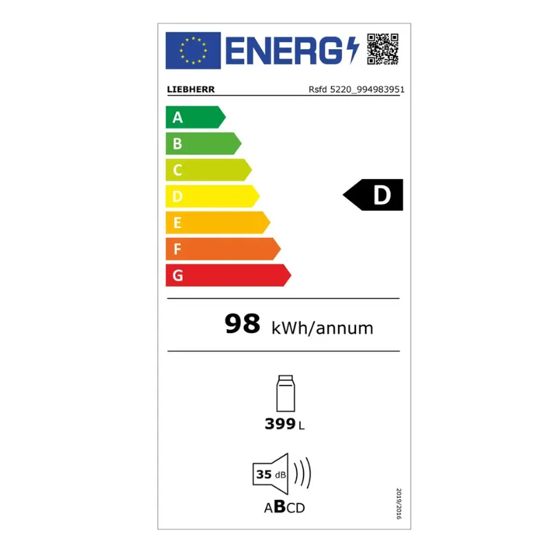 Frigo Liebherr - RSFD5220 - 399 Litres - couleur inox.webp