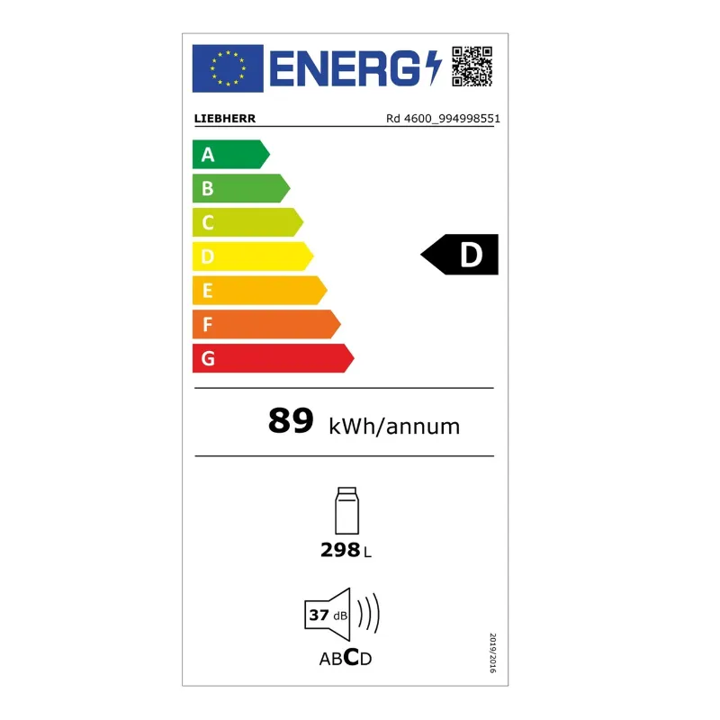 Frigo  Liebherr - RD4600 - Capacité de 298 litres - Classe énergétique D - sans freezer.webp