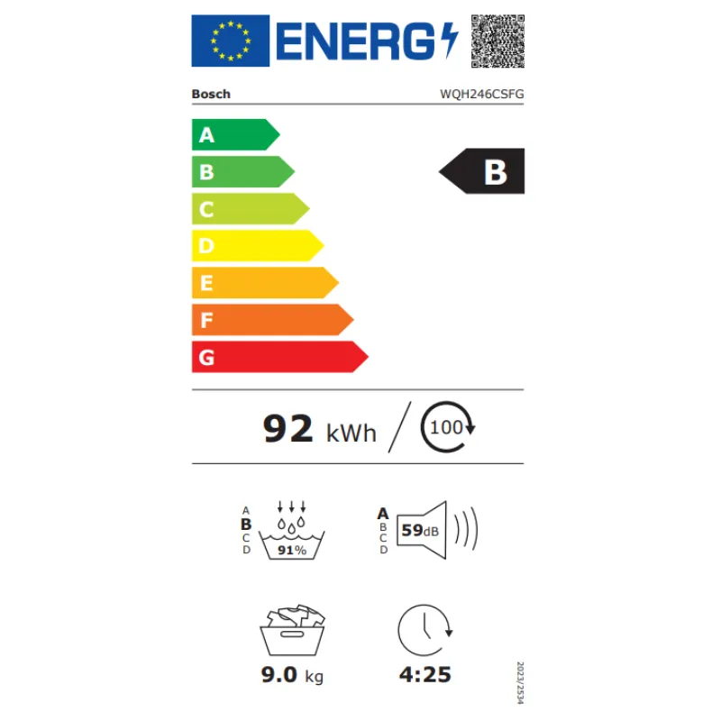 Sèche linge Bosch - Exclusiv - 9KG - garantie 5 ans -Classe énergétique B.webp