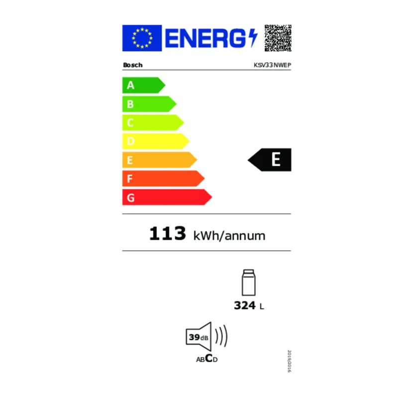 Frigo Bosch KSV33NWEP - Blanc - 324 Litres - Zincq - Wasmuel - 176 cm de haut -Classe énergétique E - zincq - Wasmuel (1).webp