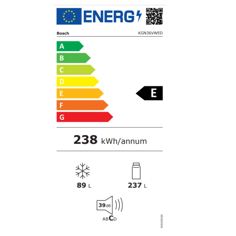 Frigo Combiné Bosch - KGN36VWED - Classe énergétique E - Blanc - Zincq - Wasmuel - no frost.webp