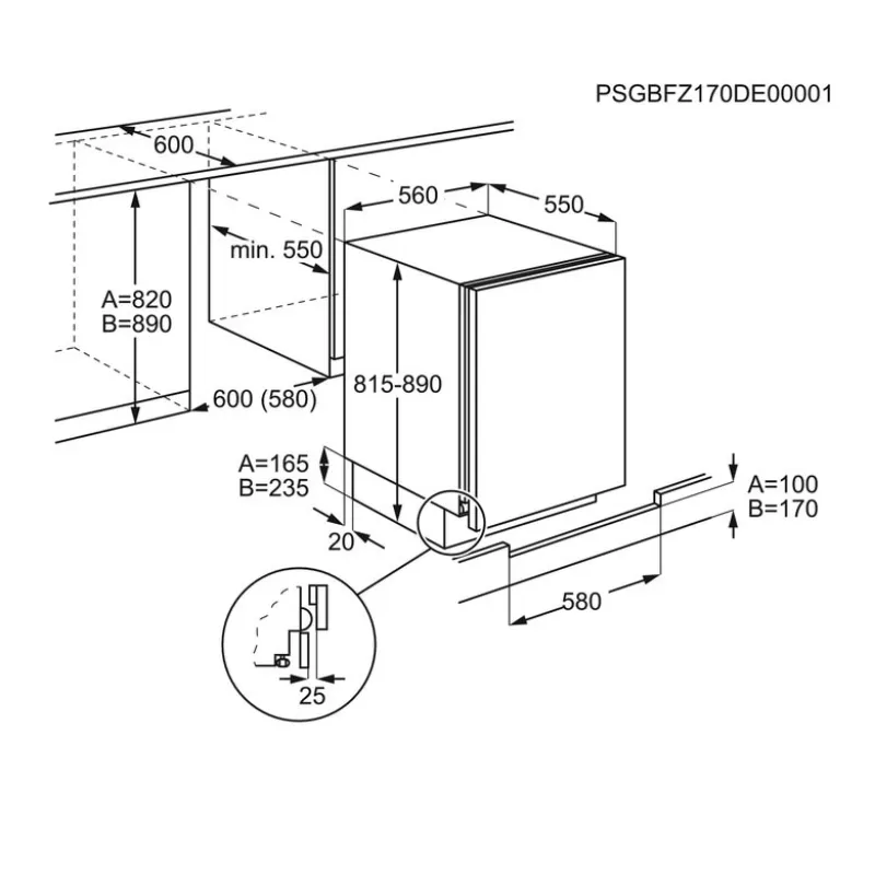 Réfrigérateur de table - encastrable - electrolux - LRB3AE88S - 88cm - Classe énergétique E (1).webp