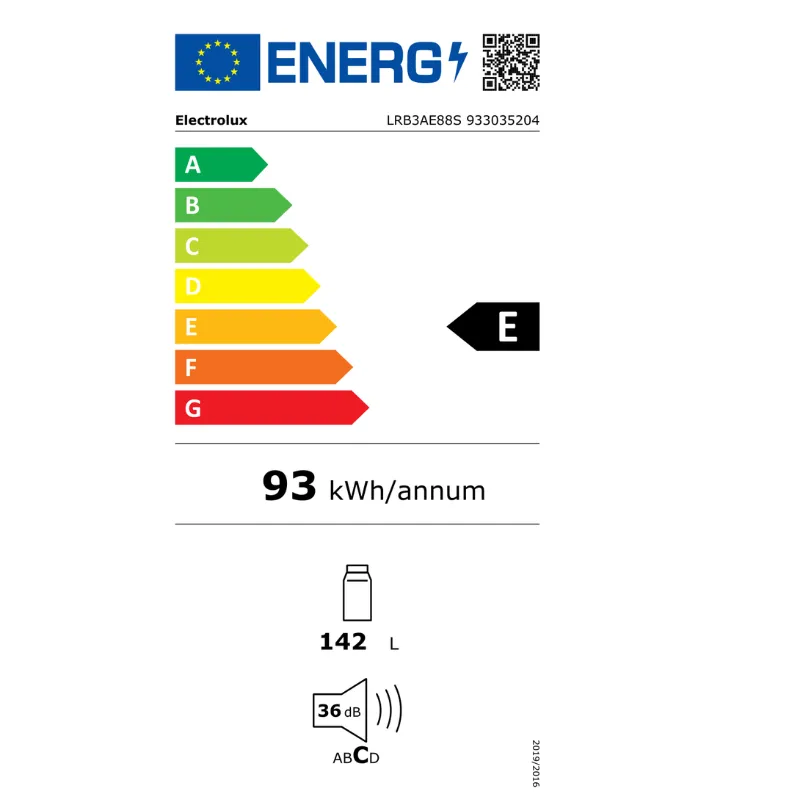 Réfrigérateur de table - encastrable - electrolux - LRB3AE88S - 88cm - Classe énergétique E.webp