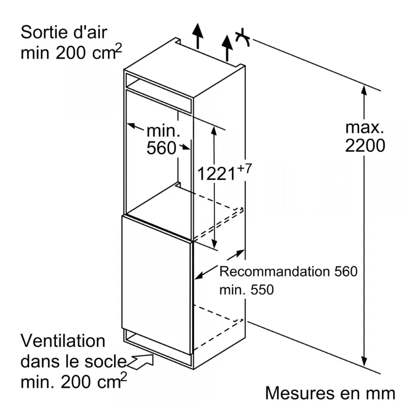 Réfrigérateur - encastrable - Bosch - KIR41NSE0 - Classe énergétique E (2).webp