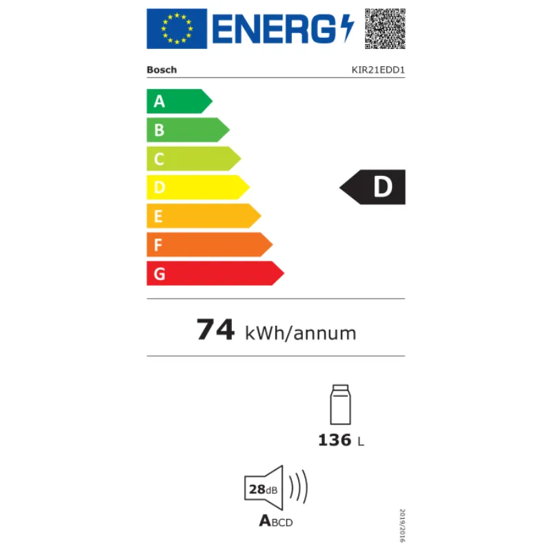 Réfrigérateur - encastrable - Bosch - KIR21EDD1 - Classe énergétique D.webp