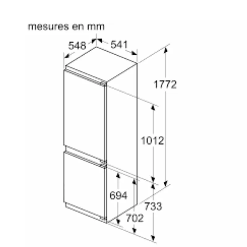 Réfrigérateur - encastrable - Siemens - double portes - avec congélateur - KI86VVFE0 - 177 cm .webp