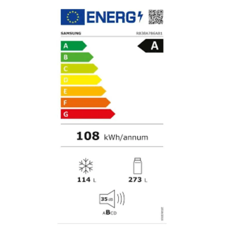 Frigo combiné - Samsung - RB38C7B6AB1 - Couleur Noir - Classe énergétique A - No frost - ZINCQ.webp