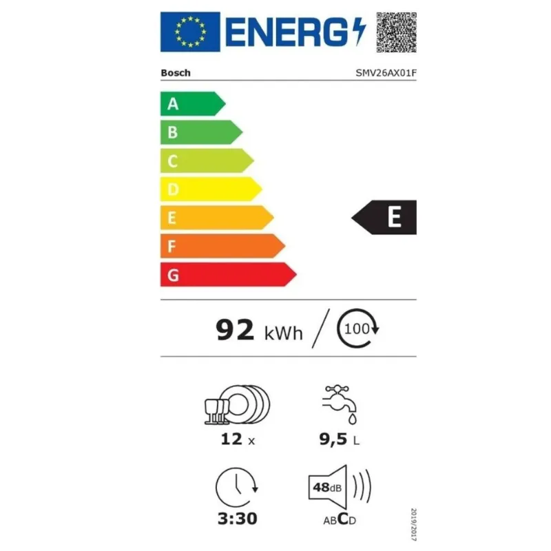 Lave vaisselle - full intégrable - Classe énergétique E - 12 couverts .webp