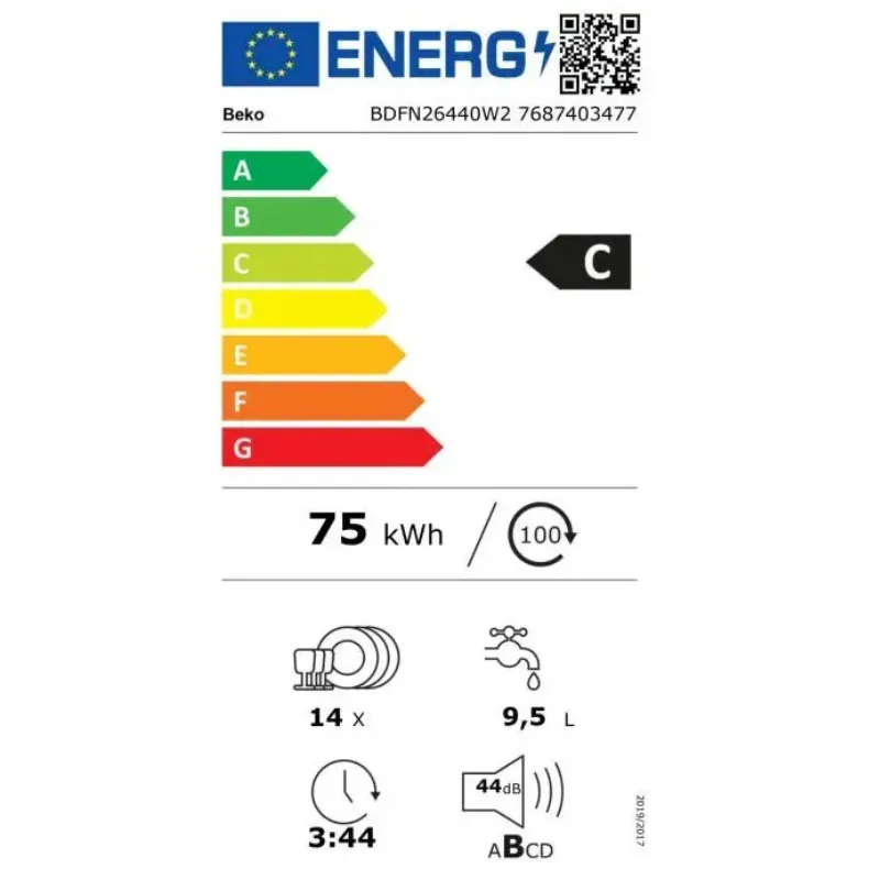 Lave vaisselle Beko -BDFN26440W2 - Garantie 5 ans .webp