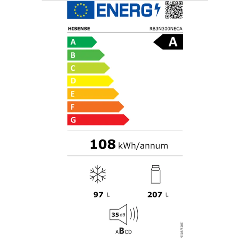 Frigo - Hisense - RB3N300NECA - Classe énergétique A - couleur Inox - avec congélateur - no frost - zincq - Wasmuel (2).webp