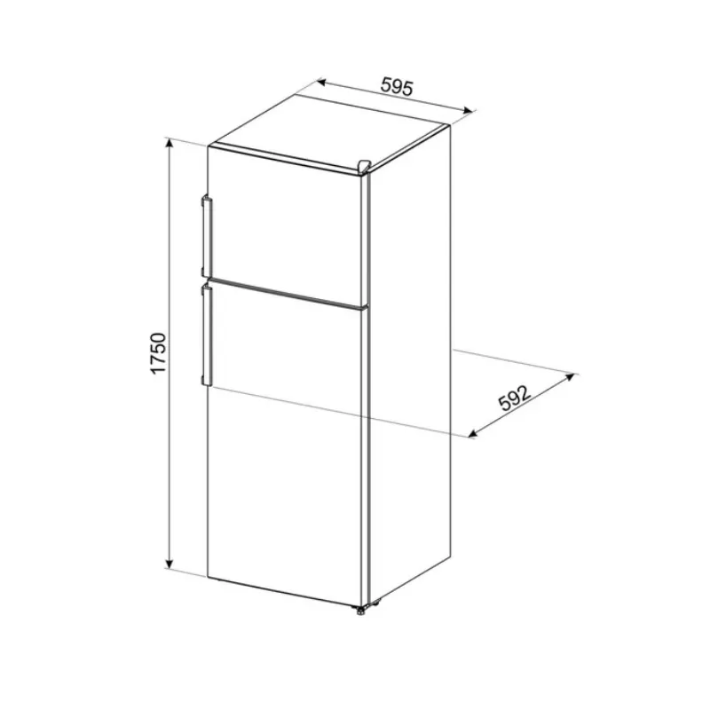 Frigo - combiné - SMEG - congélateur dessus - FD32E - Blanc - classe énergétique E - zincq - Wasmuel - hauteur 175 cm - Largeur 60 cm .webp
