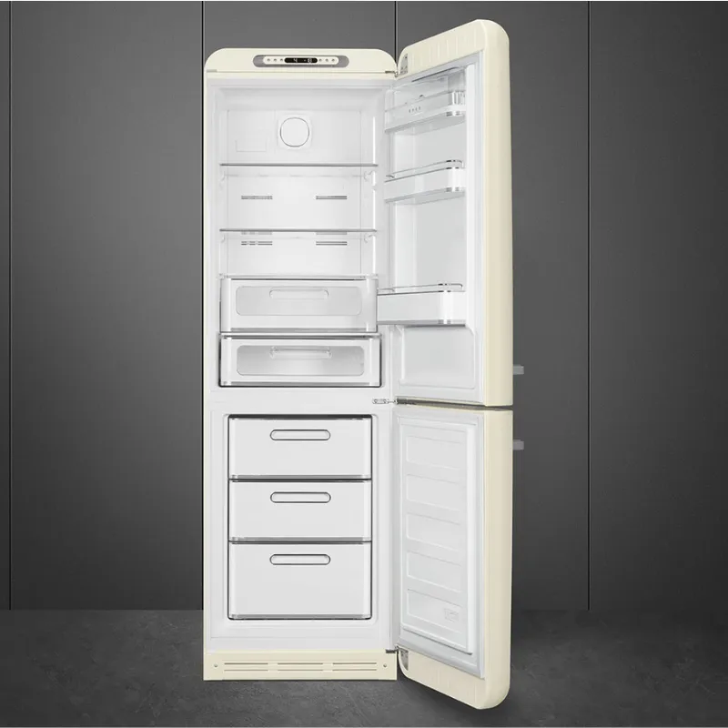 frigo Smeg - design année 50 - avec congélateur - crème - FAB32RCR6-Classe énergétique C - charnières droites (1).webp