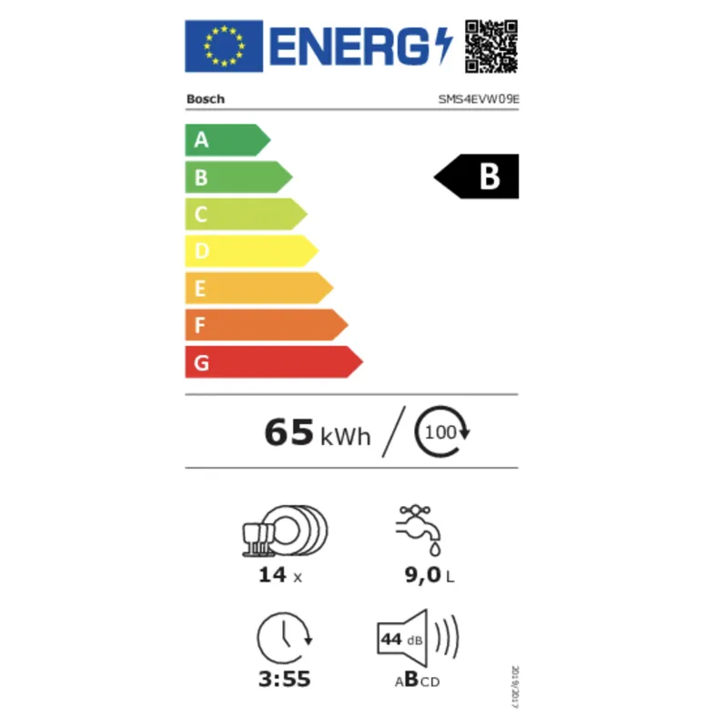 Lave vaisselle Bosch SMS4EVW09E - Classe énergétique B.webp