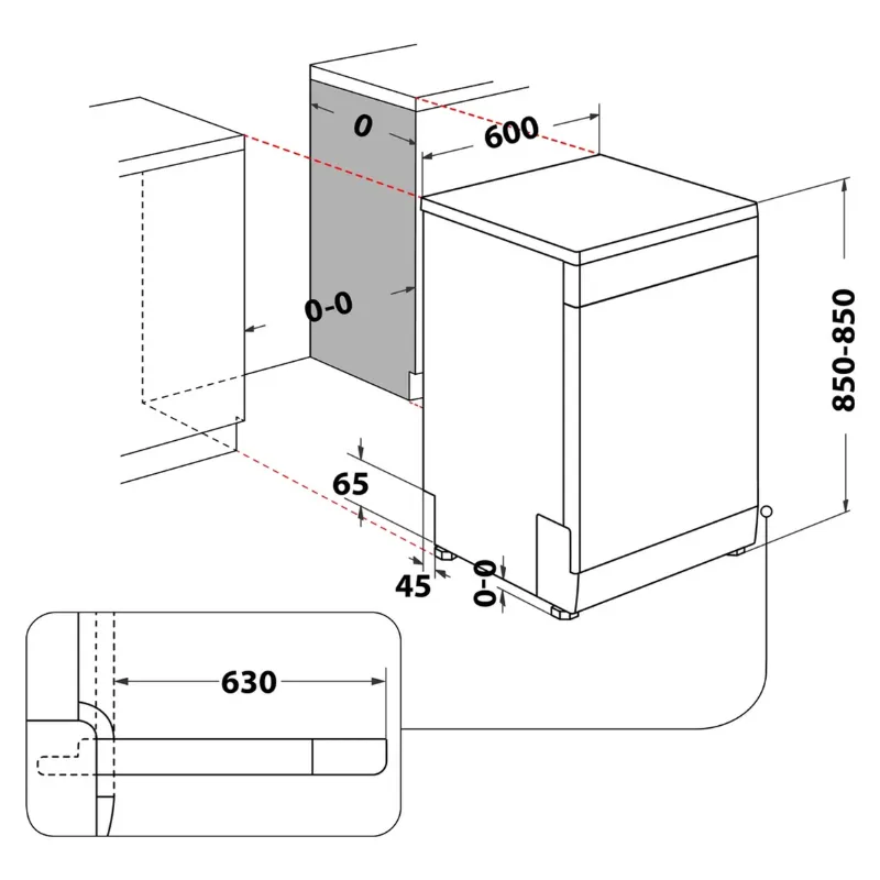 Lave vaisselle - Whirlpool  - Couleur Inox - 41dB - Classe énergétique C -Départ différé -  15 couverts - pose libre - W7FHS41X- avec tiroirs à couverts (1).webp