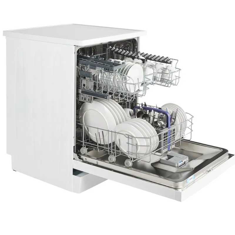 Lave vaisselle - Beko - Couleur Blanc - 47dB - avec bouton - Classe énergétique D -Départ différé - 14 couverts - pose libre - DVN06430W (1).webp