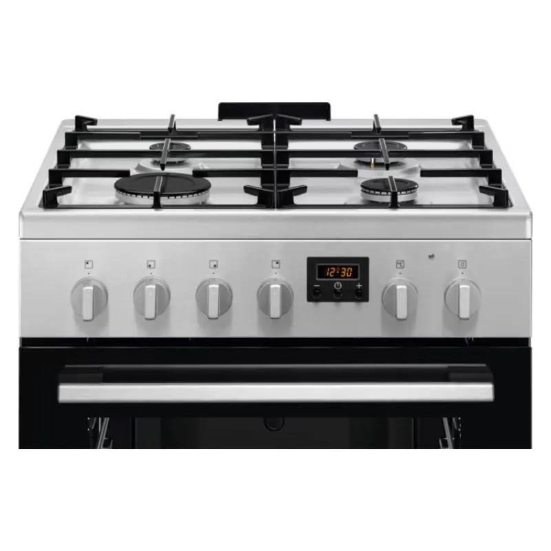 Cuisinière - Electrolux - LKK640221X - Couleur Inox - avec bouton - Cuisinière mixte - classe énergétique A - minuterie - four de 57 litres .webp