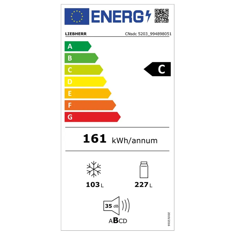Frigo - combiné - congélateur dessous - couleur inox - Classe énergétique C - CNSDC5203 - Garantie 10 ans - fabrication allemande - no frost (1).webp