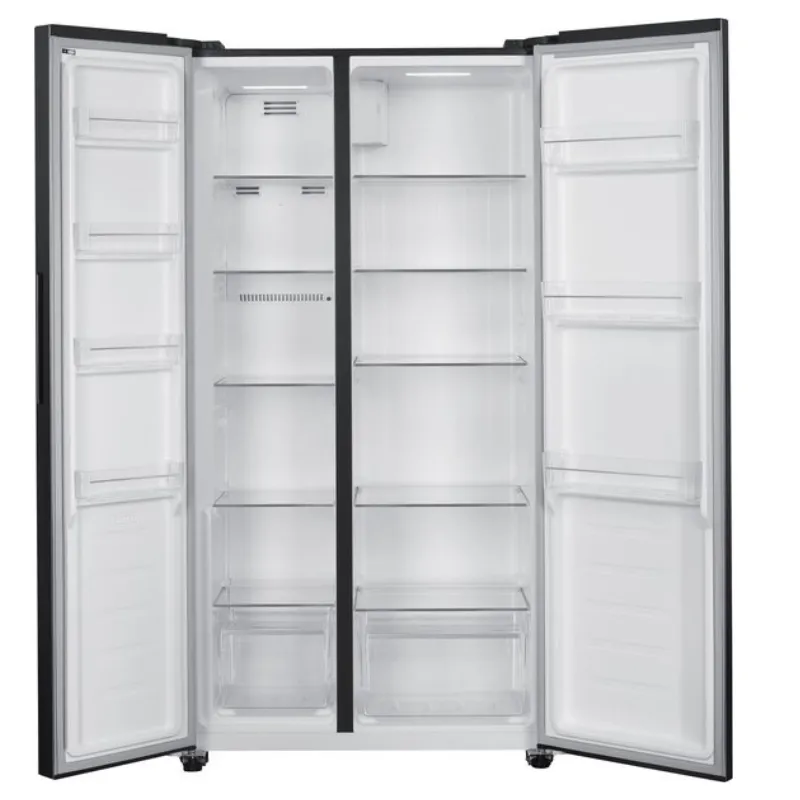Frigo - Américain - couleur inox - Exquisit - classe énergétique E - double portes - pas de distributeur.webp