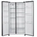 Frigo - Américain - couleur inox - Exquisit - classe énergétique E - double portes - pas de distributeur.webp