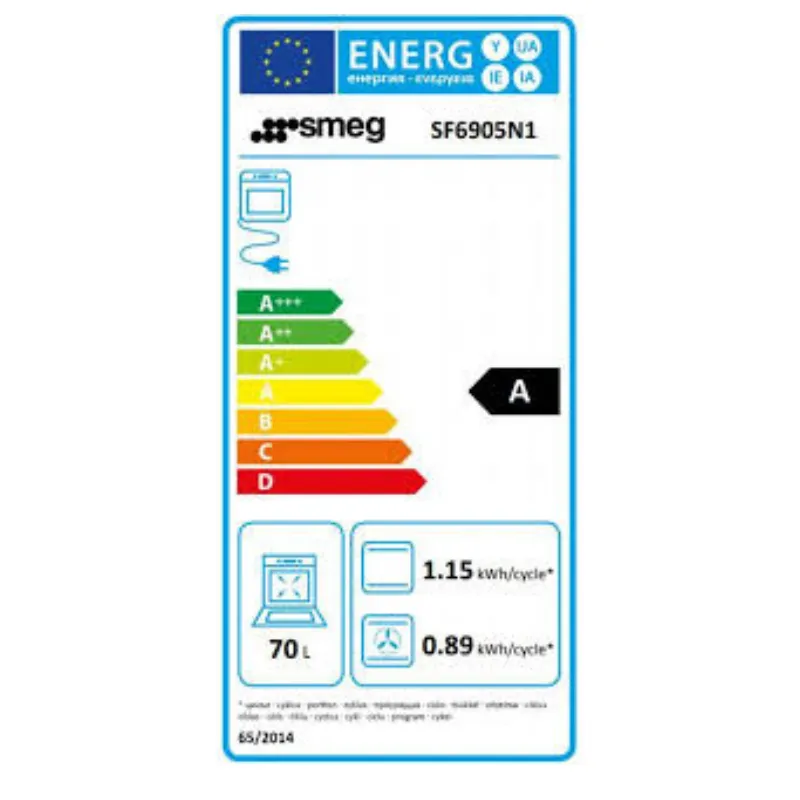 Four - encastrable - Smeg - SF6905N1 - Année 50 - victoria - Classe énergétique A - Noir  - 70 Litres .webp