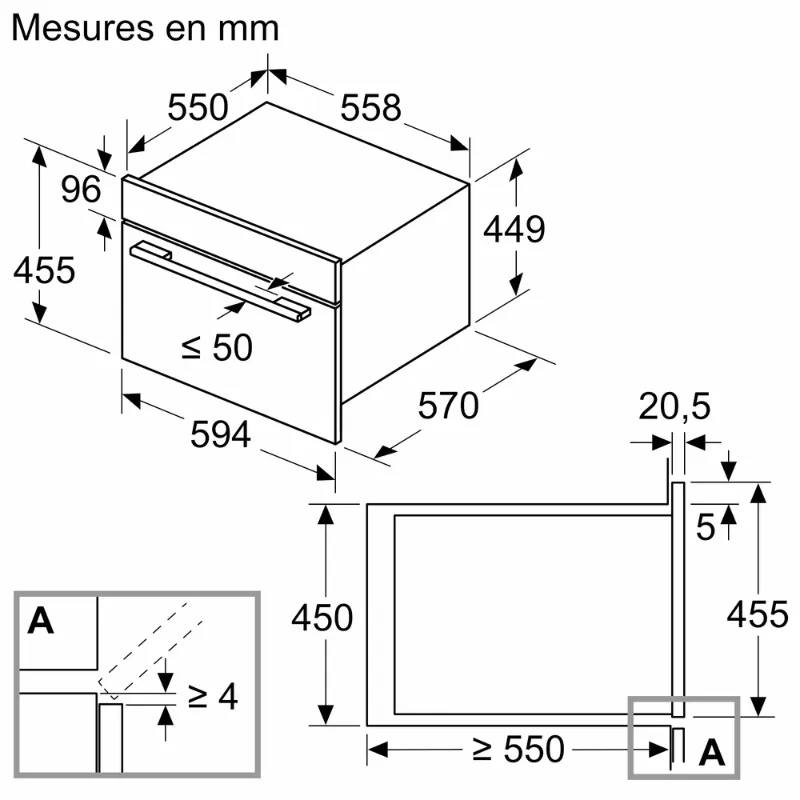 Micro-onde - encastrable - Bosch - CMA585GS1 - avec chaleur tournante - grill - Couleur inox - minuterie (1).webp