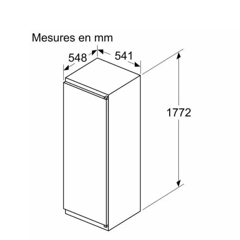 Frigo - encastrable - Bosch - KIR81NSE0 - 310 Litres- hauteur 177 cm -frigo tout frigo -  Classe énergétique E  .webp