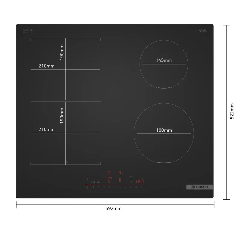 60 cm - noir mat - pas de griffe - perfect fry - PVS61AHC1E - induction - flex - nouveauté  (1).webp