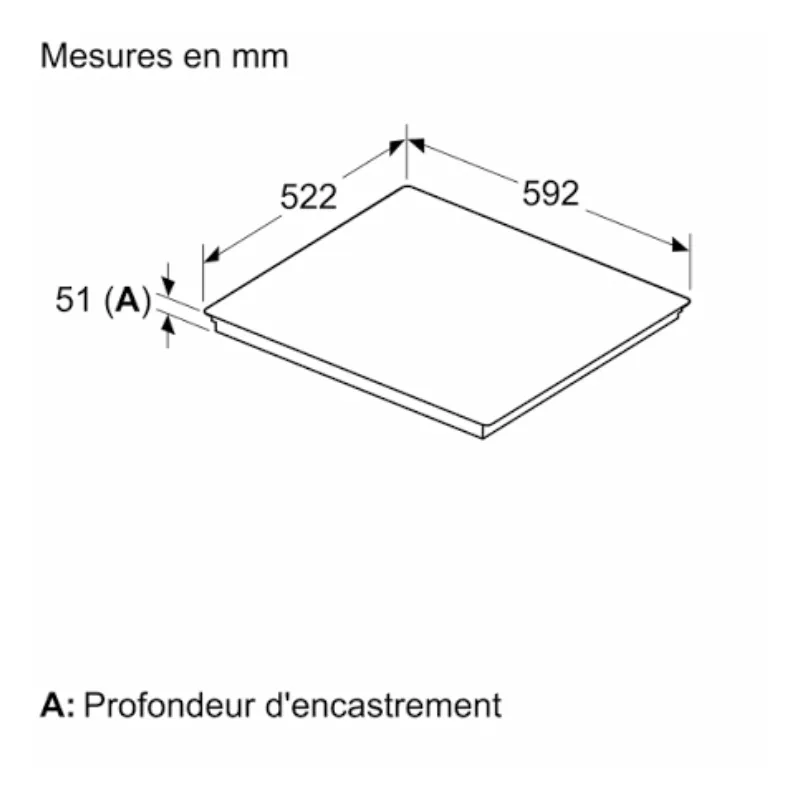 60 cm - noir mat - pas de griffe - perfect fry - PVQ61CHB1E - trou 56 x 49 cm - induction - flex - nouveauté - promotion.webp