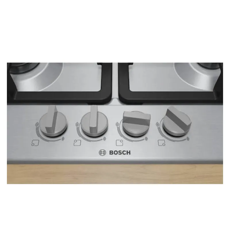 60 cm - Inox - Taque - Table de cuisson - gaz - repose casseroles en fonte - bosch - PGH6B5K90 - thermocouple.webp