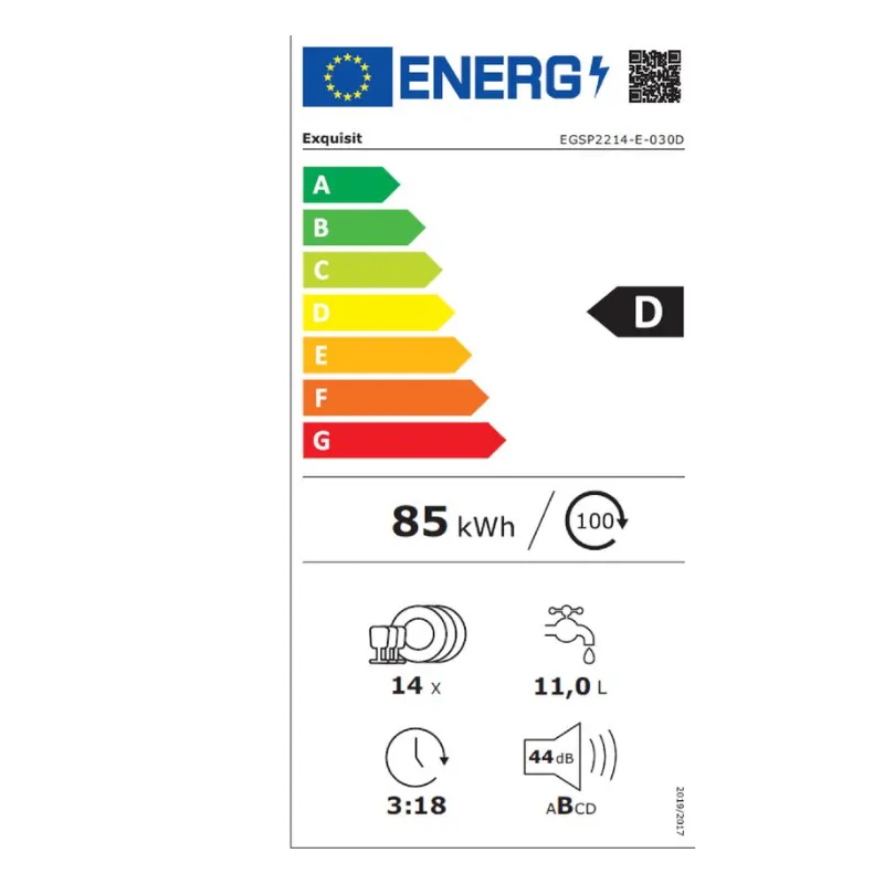 Lave vaisselle - exquisit - EGS2314 - lave vaisselle pas cher - garantie 5 ans - promotion lave vaisselle - 14 couverts - classe énergétique D.webp
