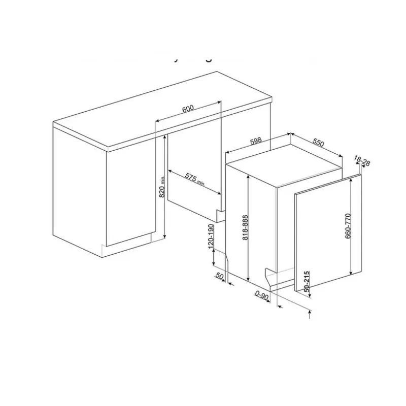 Lave vaisselle - smeg - STL281DS- lave vaisselle pas cher - promotion lave vaisselle - full intégrable - classe énergétique D - 14 couverts.webp
