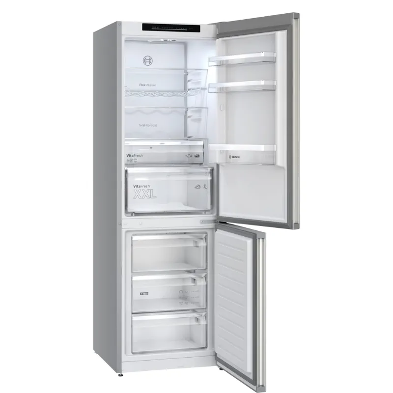 Frigo - combiné - Bosch - No frost - Classe énergétique A - congélateur dessous - faible en consommation - vita fresh - KGN362LAF - support à bouteilles.webp
