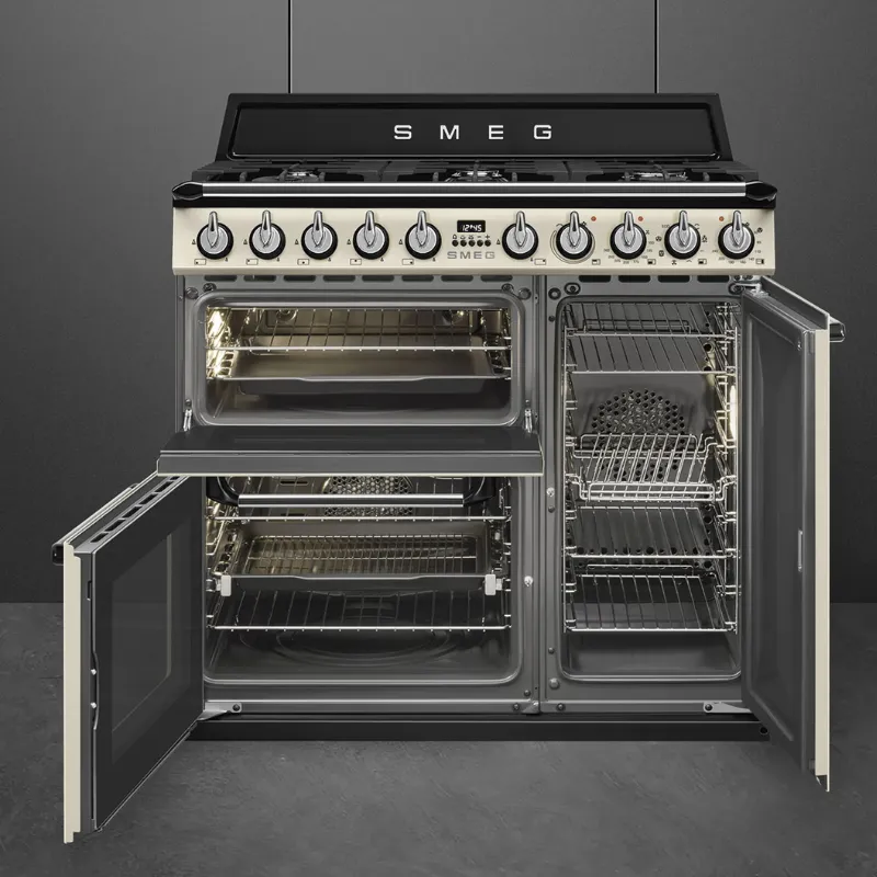TR93P - victoria - smeg - cuisinière -largeur 90 cm - couleur crème.webp