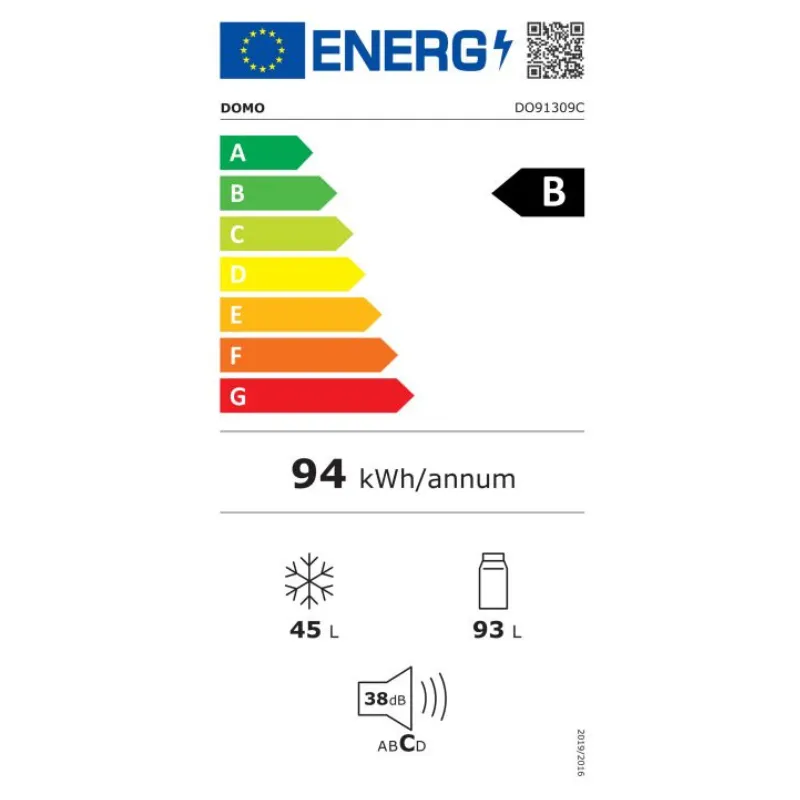 Frigo - combiné - Domo -Do91309C - classe énergétique B - couleur Blanc - 93 + 45 litres .webp
