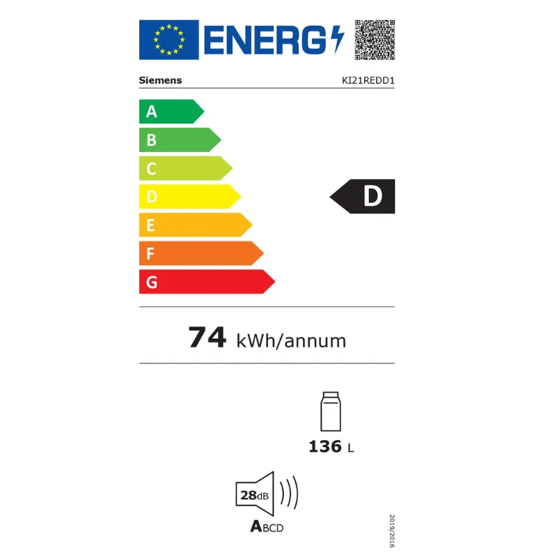 Frigo - encastrables - réfrigérateur - Siemens - Classe énergétique D .webp