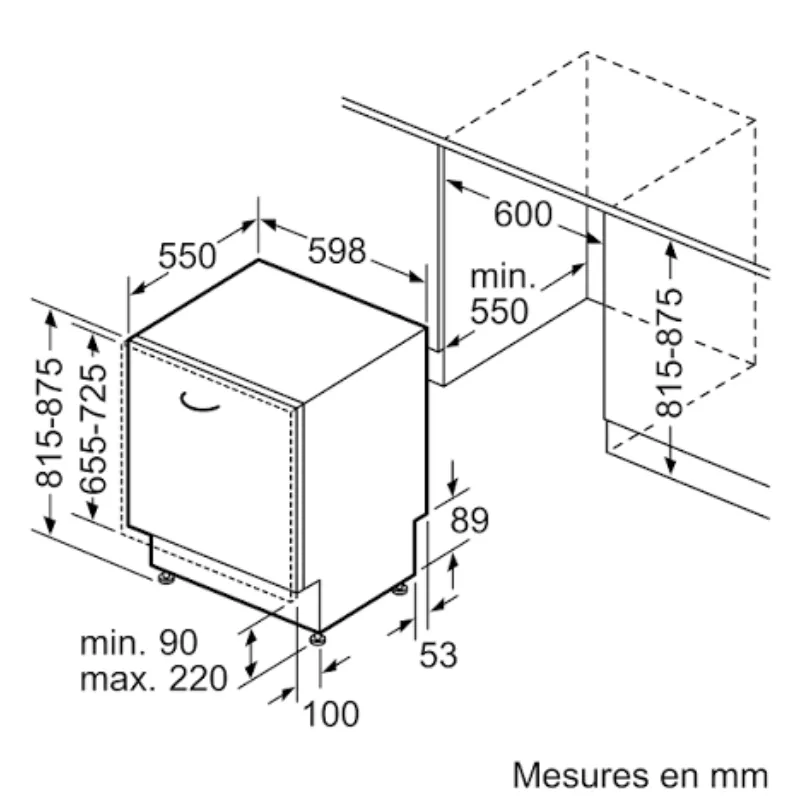 Lave vaisselle - full intégrable - Bosch -SMV2ITX09E - classe énergétique E - 13 couverts .webp