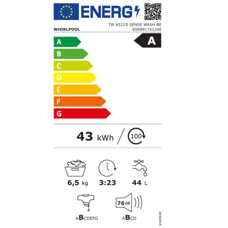 Whirlpool - Lessiveuse - étroite - chargement par le dessous - Classe énergétique A.webp
