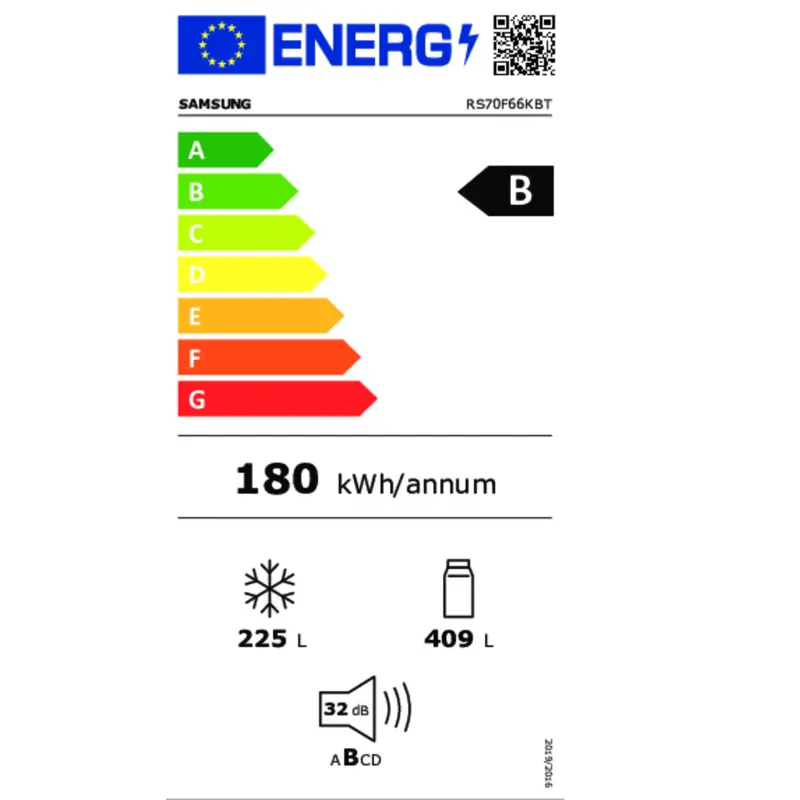 Frigo americain - Samsung - RS70F66KBTEF - Classe énergétique B - couleur Inox.webp