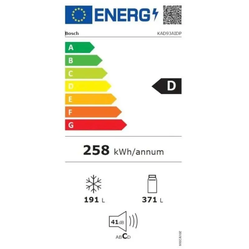 Frigo americain - Bosch - couleur inox - Classe énergétique D - KAD93AIDP - 2 portes -Distributeur de glaçons & eau - 562 Litres (3).webp