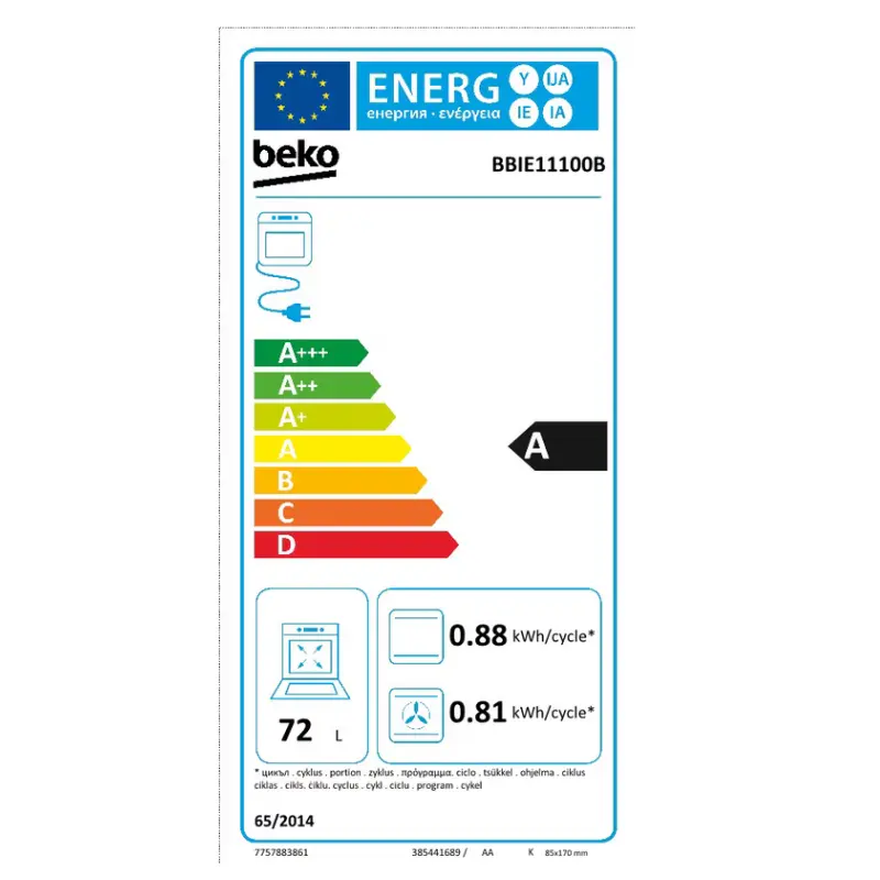 Four - encastrable - Beko - mécanique - sélective - couleur noir - garantie 5 ans -classe énergétique A.webp