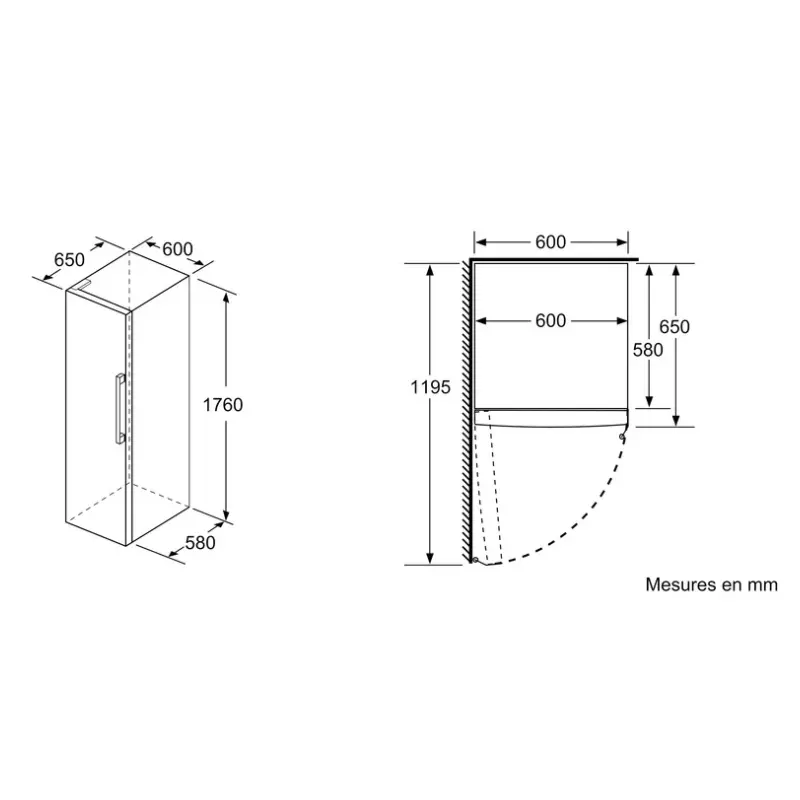 Frigo - Bosch - KSV33VWEP - éclairage led - tout frigo - Classe énergétique E -324 Litres  (1).webp