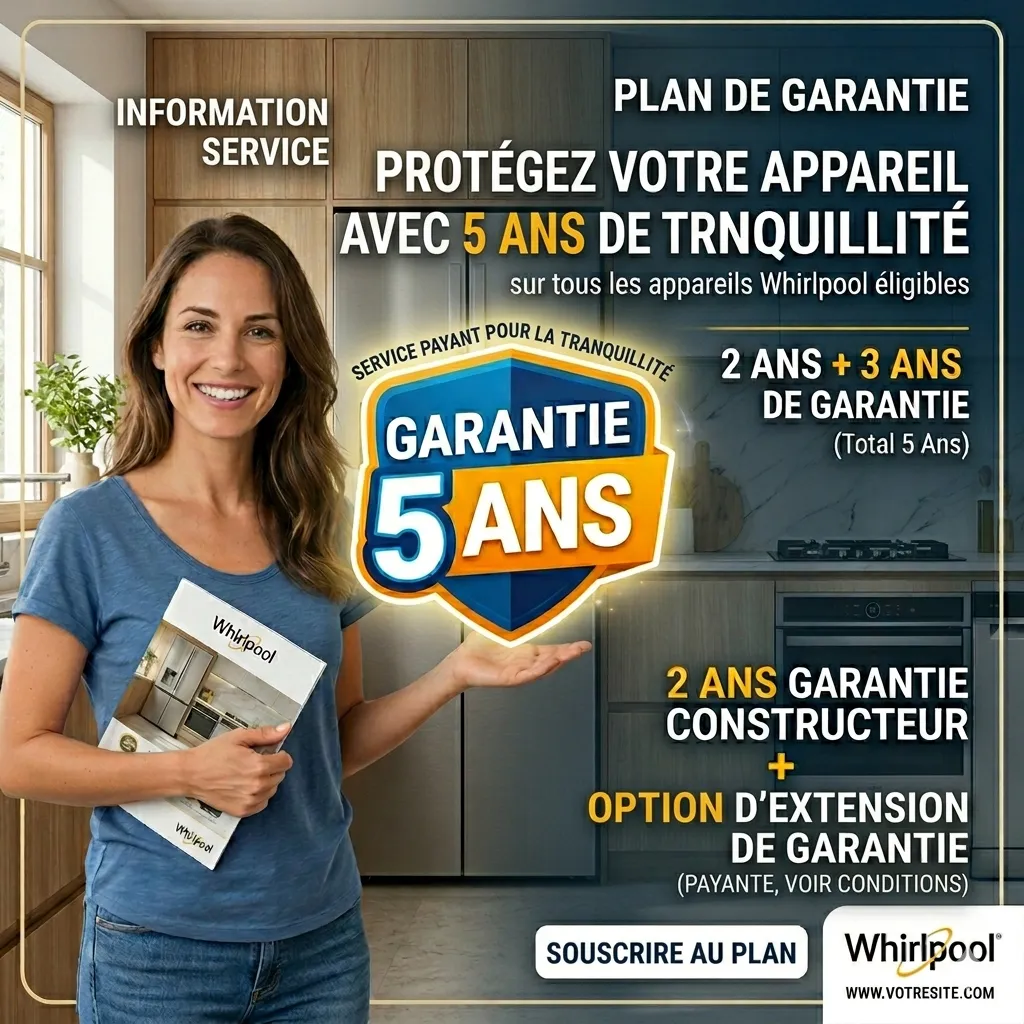 Protégez votre appareil Whirlpool pendant 2+3 ans
